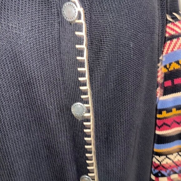 Liz Sport Vintage Womens Cardigan Size Medium Aztec Design Pure Cotton Hooded - Picture 5 of 10